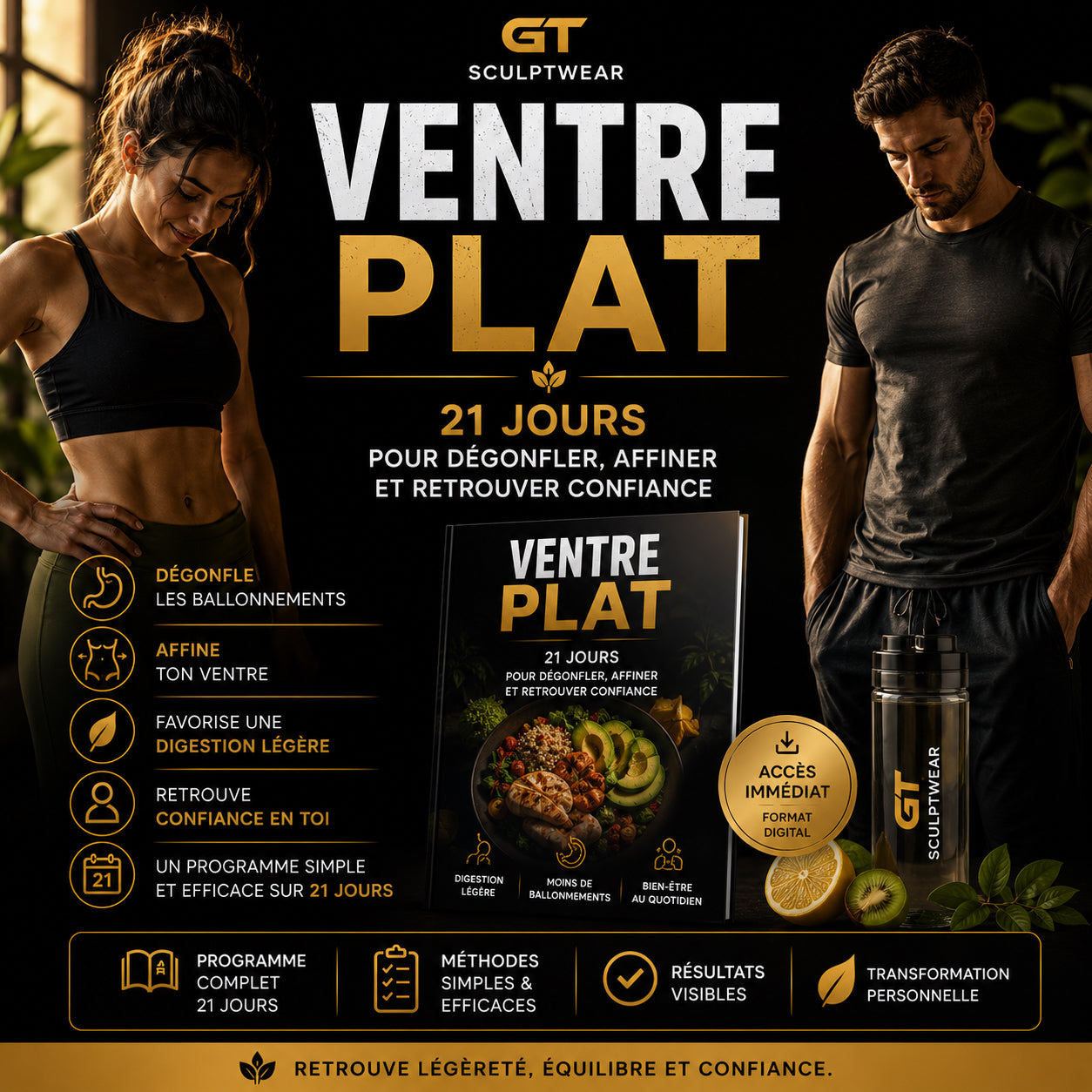 Ventre Plat – 21 Jours pour Dégonfler et Retrouver Confiance